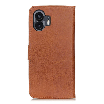 For Nothing Phone 2 KHAZNEH Cowhide Texture Leather Phone Case(Brown) by buy2fix