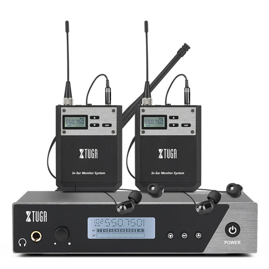XTUGA  IEM1100 Professional Wireless In Ear Monitor System 2 BodyPacks(US Plug)