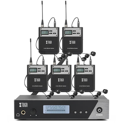 XTUGA  IEM1100 Professional Wireless In Ear Monitor System 5 BodyPacks(US Plug) - Microphone by XTUGA | Online Shopping UK | buy2fix