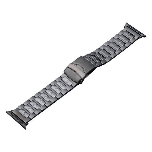 For Apple Watch 38mm Safety Buckle Titanium Steel Watch Band(Grey) - Watch Bands by buy2fix | Online Shopping UK | buy2fix