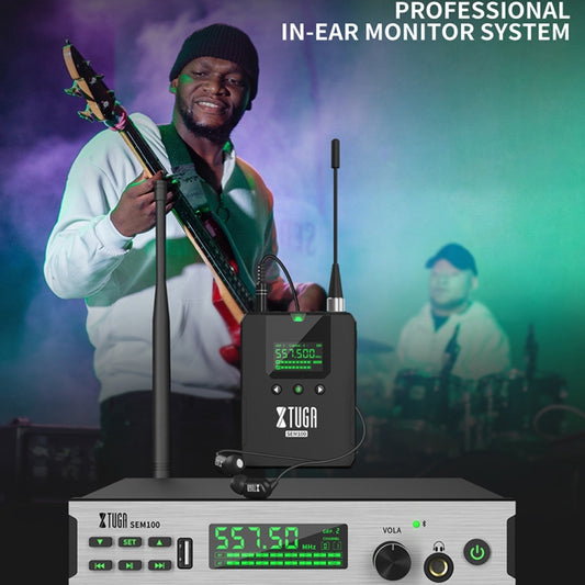 XTUGA SEM100 Professional Wireless In Ear Monitor System 2 BodyPacks(US Plug) by XTUGA