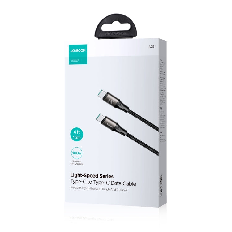 JOYROOM SA25-CC5 100W USB-C/Type-C to USB-C/Type-C Fast Charge Data Cable, Length:1.2m(Black) - USB-C & Type-C Cable by JOYROOM | Online Shopping UK | buy2fix