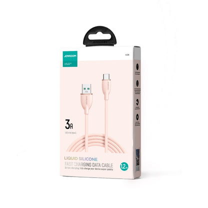 JOYROOM SA29-AC3 3A USB to USB-C/Type-C Liquid Silicone Fast Charging Data Cable, Length: 1.2m(Pink) - USB-C & Type-C Cable by JOYROOM | Online Shopping UK | buy2fix