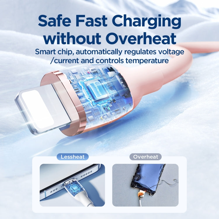 JOYROOM SA29-AL3 3A USB to 8 Pin Liquid Silicone Fast Charging Data Cable, Length: 1.2m(Pink) by JOYROOM