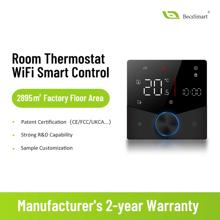 BHT-009GBLW Electric Heating WiFi Smart Home LED Thermostat(Black) - Thermostat & Thermometer by buy2fix | Online Shopping UK | buy2fix