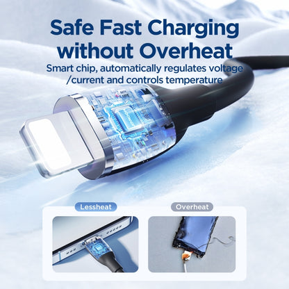 JOYROOM SA29-CL3 30W USB-C/Type-C to 8 Pin Liquid Silicone Fast Charging Data Cable, Length: 1.2m(Black) by JOYROOM