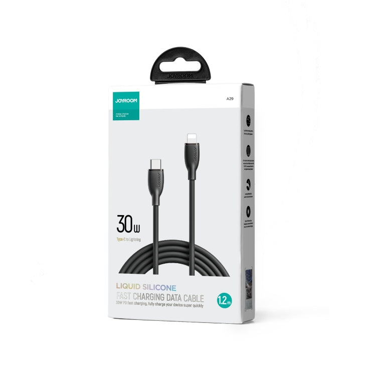 JOYROOM SA29-CL3 30W USB-C/Type-C to 8 Pin Liquid Silicone Fast Charging Data Cable, Length: 1.2m(Black) by JOYROOM