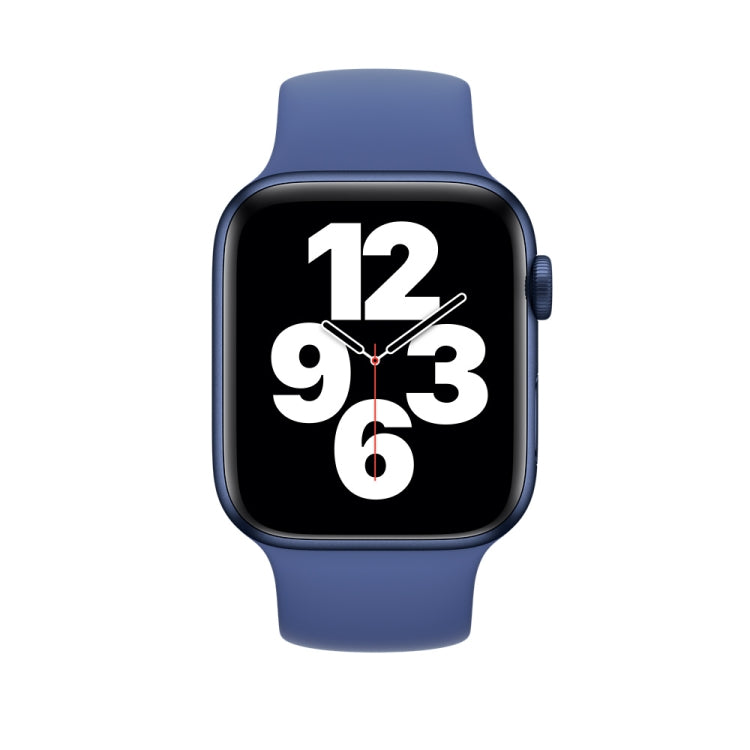 For Apple Watch Series 7 45mm / 6 & SE & 5 & 4 44mm / 3 & 2 & 1 42mm Solid Color Elastic Silicone Watch Band, Size:M 143mm (Aqua Blue) by buy2fix