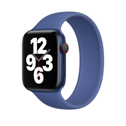 For Apple Watch Series 7 45mm / 6 & SE & 5 & 4 44mm / 3 & 2 & 1 42mm Solid Color Elastic Silicone Watch Band, Size:M 143mm (Aqua Blue) by buy2fix