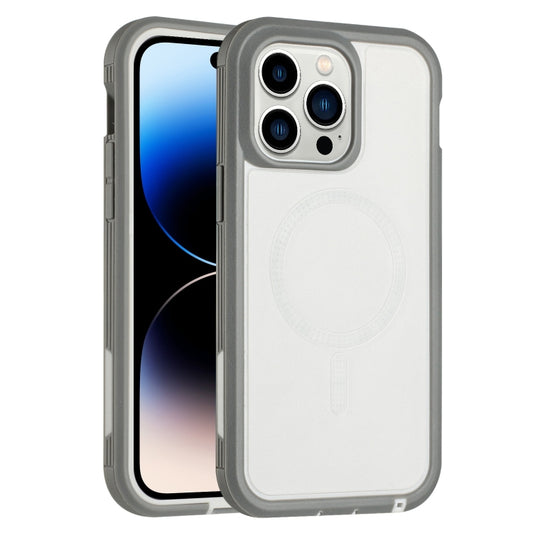 For iPhone 15 Pro Defender Series XT MagSafe Magnetic PC + TPU Shockproof Phone Case(White+Grey) - iPhone 15 Pro Cases by buy2fix | Online Shopping UK | buy2fix
