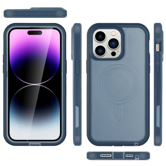 For iPhone 14 Defender Series XT MagSafe Magnetic PC + TPU Shockproof Phone Case(Blue) by buy2fix