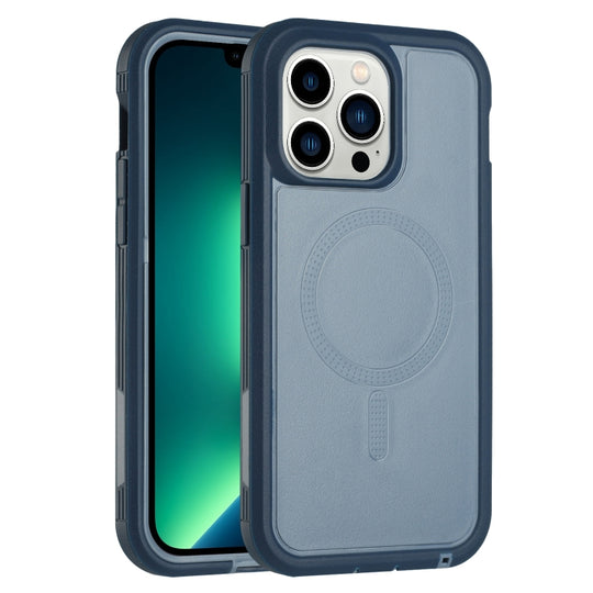 For iPhone 13 Pro Max Defender Series XT MagSafe Magnetic PC + TPU Shockproof Phone Case(Blue)