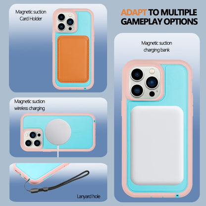 For iPhone 12 Pro Max Defender Series XT MagSafe Magnetic PC + TPU Shockproof Phone Case(Turquoise+Pink) by buy2fix