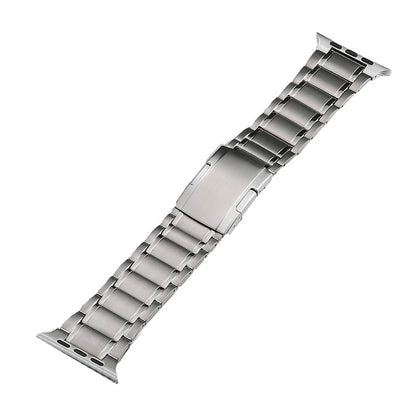 For Apple Watch SE 44mm Five Beads Turtle Buckle Titanium Steel Watch Band(Silver) by buy2fix