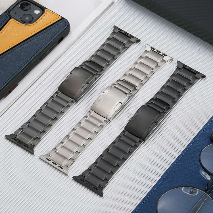 For Apple Watch SE 44mm Five Beads Turtle Buckle Titanium Steel Watch Band(Silver) by buy2fix