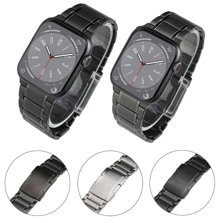 For Apple Watch SE 44mm Five Beads Turtle Buckle Titanium Steel Watch Band(Silver) by buy2fix