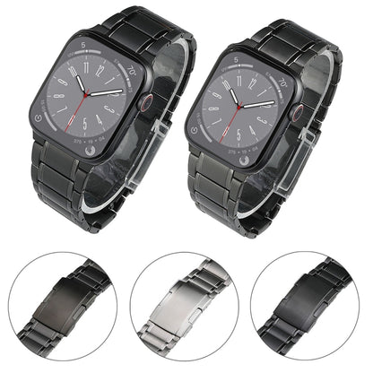 For Apple Watch SE 44mm Five Beads Turtle Buckle Titanium Steel Watch Band(Silver) by buy2fix