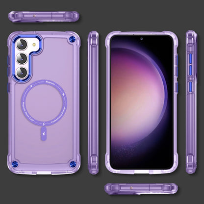 For Samsung Galaxy S23+ 5G Skin Feel TPU + PC MagSafe Magnetic Phone Case(Transparent Purple) - Galaxy S23+ 5G Cases by buy2fix | Online Shopping UK | buy2fix