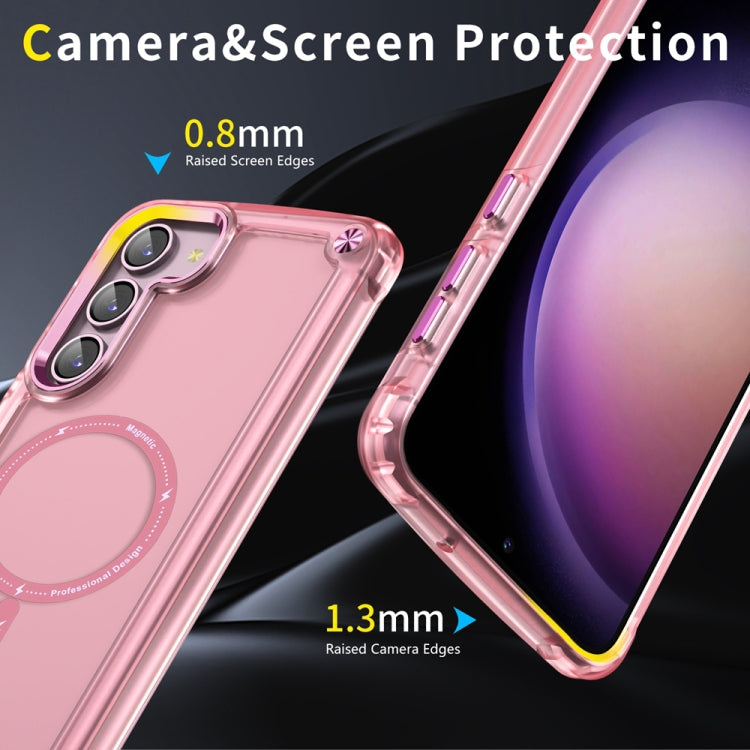 For Samsung Galaxy S23 5G Skin Feel TPU + PC MagSafe Magnetic Phone Case(Transparent Pink) - Galaxy S23 5G Cases by buy2fix | Online Shopping UK | buy2fix