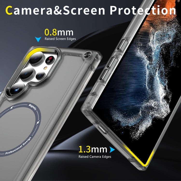 For Samsung Galaxy S24 Ultra 5G Skin Feel TPU + PC MagSafe Magnetic Phone Case(Transparent Black) - Galaxy S24 Ultra 5G Cases by buy2fix | Online Shopping UK | buy2fix