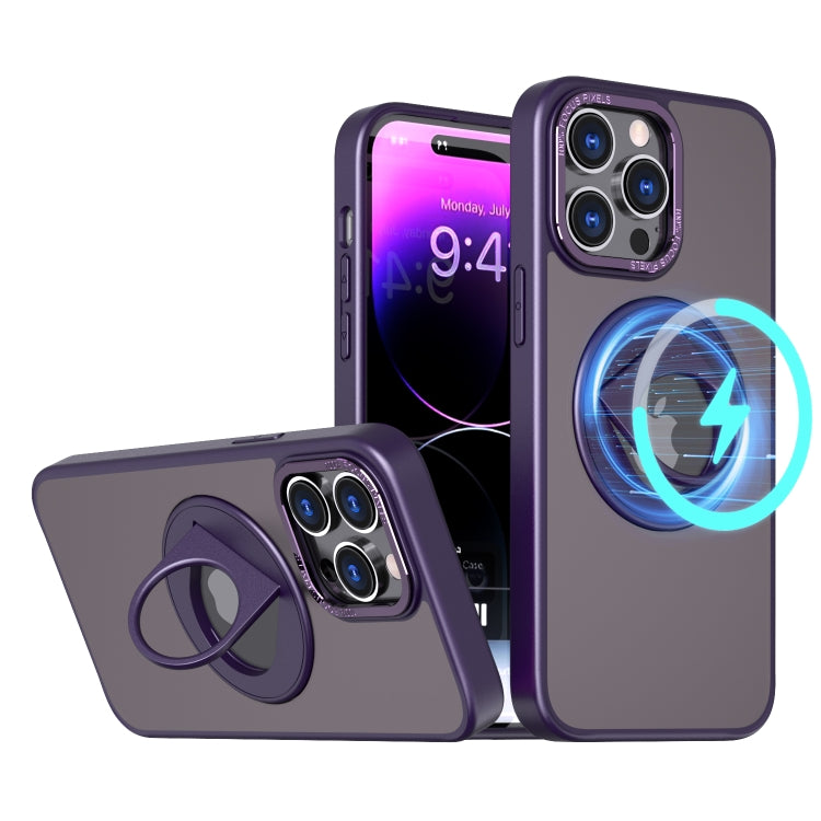 For iPhone 11 Rotating Ring Magnetic Holder Phone Case(Purple) by buy2fix