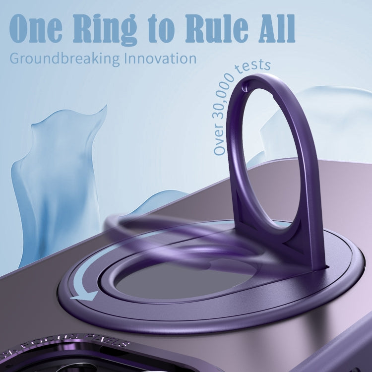 For iPhone 11 Rotating Ring Magnetic Holder Phone Case(Purple) by buy2fix