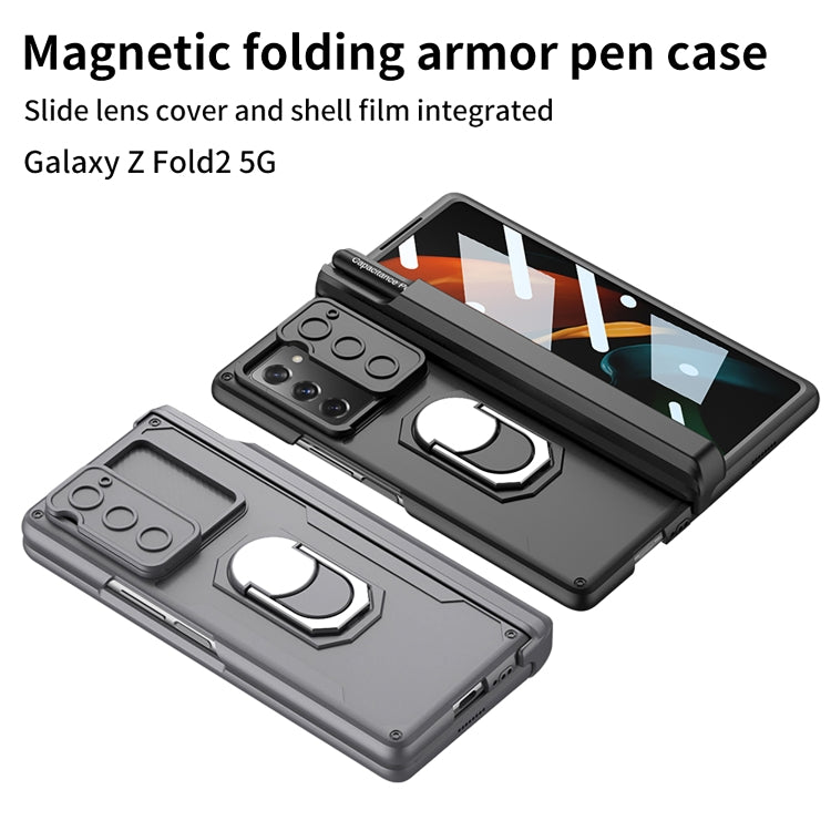 For Samsung Galaxy Z Fold2 GKK Integrated Folding Armored Shell PC Phone Case with Pen Box(Grey) - Galaxy Phone Cases by GKK | Online Shopping UK | buy2fix