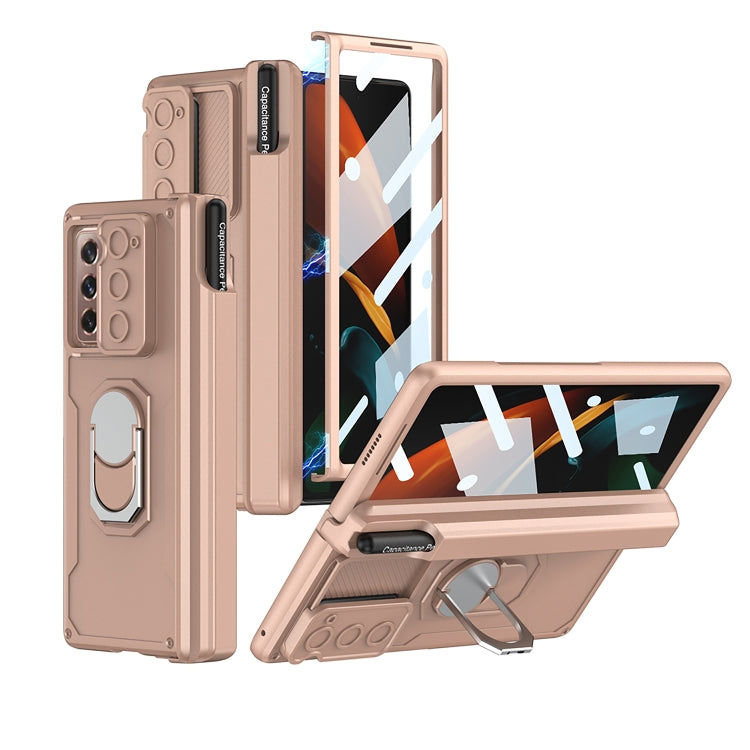 For Samsung Galaxy Z Fold2 GKK Integrated Folding Armored Shell PC Phone Case with Pen Box(Gold) - Galaxy Phone Cases by GKK | Online Shopping UK | buy2fix