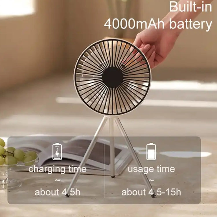 DQ213 4000mAh Outdoor Portable Camping Fan Tent Hanging Vertical Light(Black Grey) by buy2fix