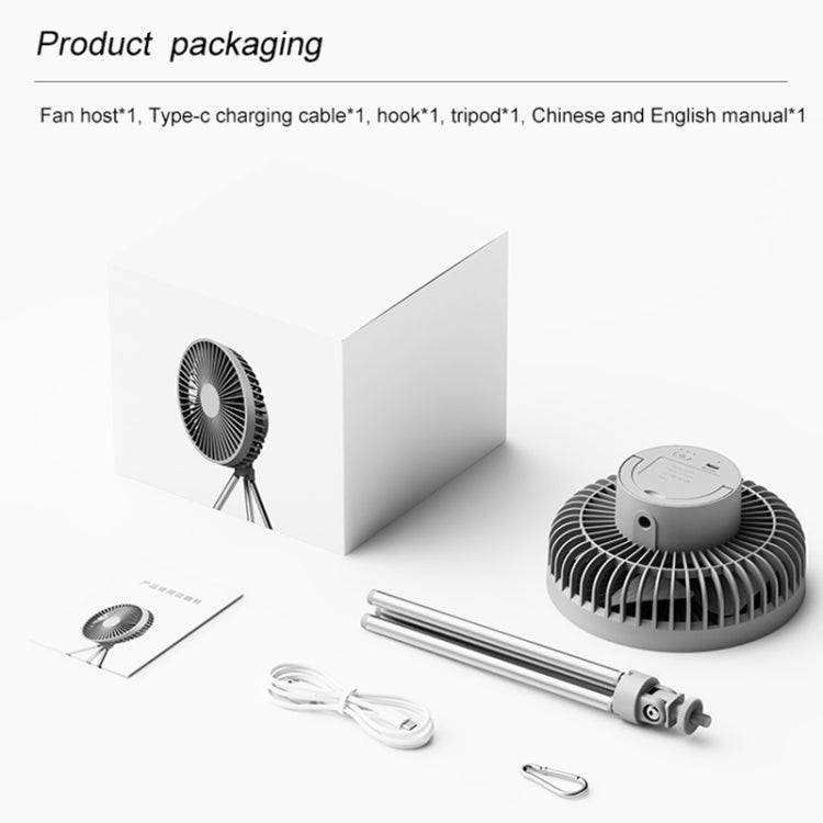 DQ213 4000mAh Outdoor Portable Camping Fan Tent Hanging Vertical Light(Black Grey) by buy2fix