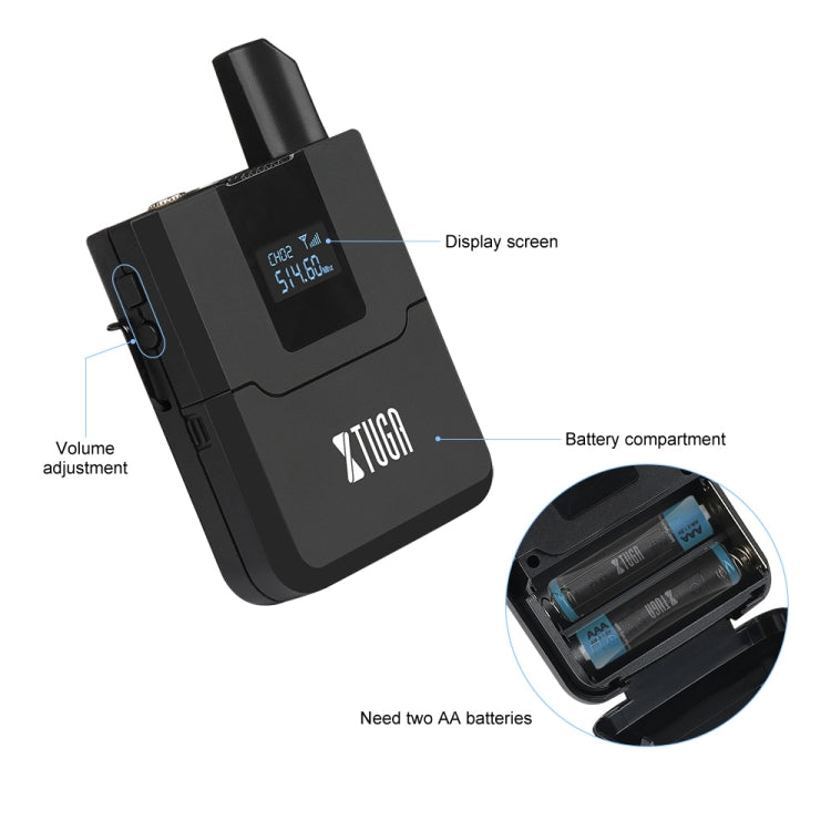 XTUGA A140-B Wireless Microphone System 4 BodyPack Headset Lavalier Microphone(AU Plug) - Microphone by XTUGA | Online Shopping UK | buy2fix