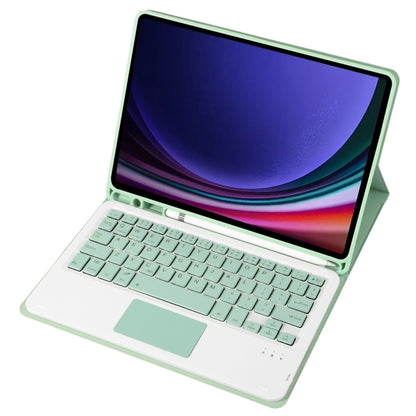 For Samsung Galaxy Tab S9 A710B-A Candy Color TPU Touch Bluetooth Keyboard Leather Tablet Case with Pen Holder(Light Green) - Samsung Keyboard by buy2fix | Online Shopping UK | buy2fix