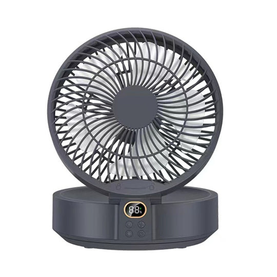 WSK302 4000mAh Swivel Head Wall Mounted Fan with Night Light(Black)