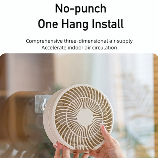 WSK302 4000mAh Swivel Head Wall Mounted Fan with Night Light(Pink) by buy2fix