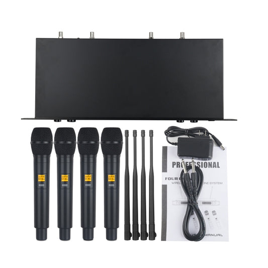 XTUGA A400-H Professional 4-Channel UHF Wireless Microphone System with 4 Handheld Microphone(EU Plug) by XTUGA