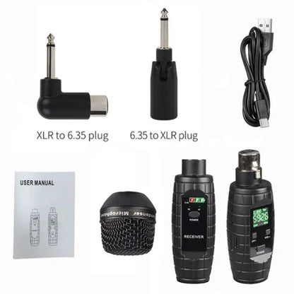 XTUGA U-95 Wireless XLR Transmitter and Receiver UHF Wireless Guitar Transmitter Receiver With Condenser Mic - Microphone by XTUGA | Online Shopping UK | buy2fix