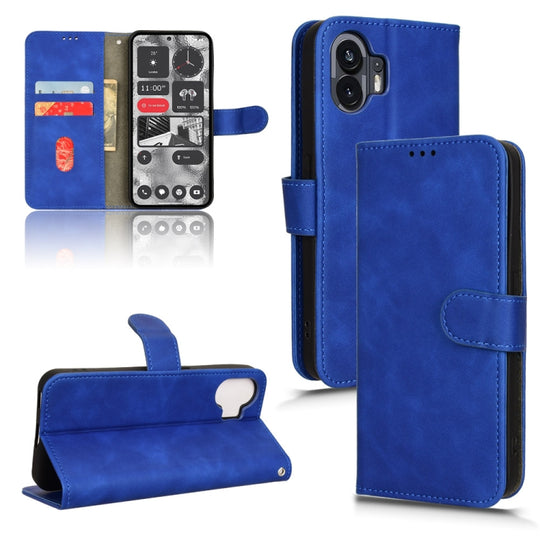 For Nothing Phone 2 Skin Feel Magnetic Flip Leather Phone Case(Blue)