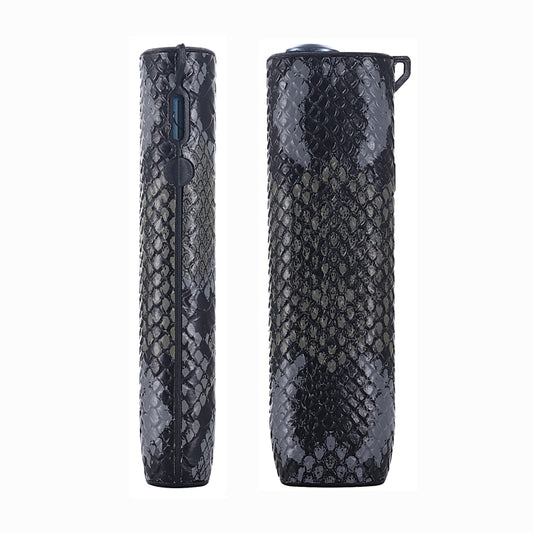 For IQOS ILUMA ONE Snake Pattern TPU+PU Electronic Cigarette Protective Case with Lanyard(Dark Grey) by buy2fix