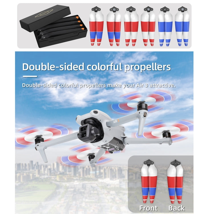 For DJI Air 3 Sunnylife 8747F Low Noise Quick-release Propellers, Style:2 Pairs Blue White - DIY Propeller by Sunnylife | Online Shopping UK | buy2fix