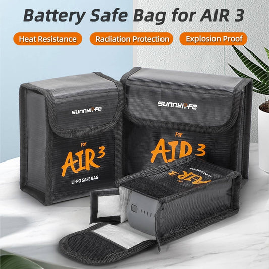 For DJI Air 3 Sunnylife Battery Explosion-proof Safe Bag Protective Li-Po Safe Bag For 3pcs Batteries by Sunnylife