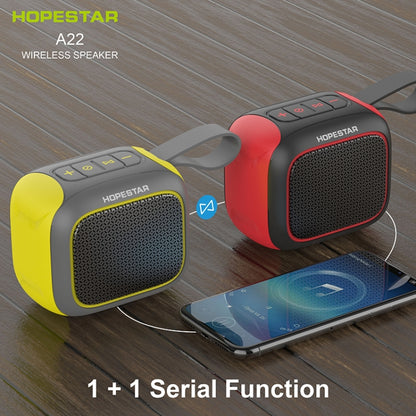 HOPESTAR A22 IPX6 Waterproof Portable Bluetooth Speaker Outdoor Subwoofer(Black Yellow) - Mini Speaker by HOPESTAR | Online Shopping UK | buy2fix