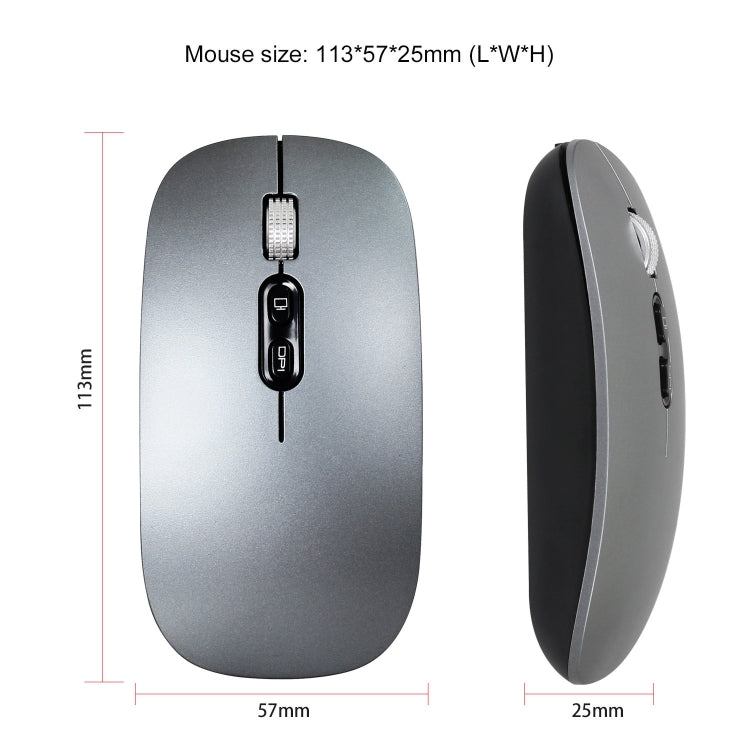 HXSJ M103 1600DPI UV Dual Mode 2.4GHz + Bluetooth 5.1 Wireless Rechargeable Mouse(Black) - Wireless Mice by HXSJ | Online Shopping UK | buy2fix