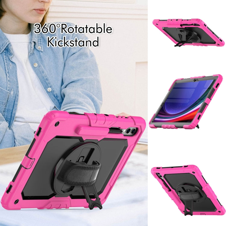 For Samsung Galaxy Tab S9+ / S8+ Silicone + PC Tablet Case(Rose Red+Black) - Galaxy Tab S9+ Cases by buy2fix | Online Shopping UK | buy2fix