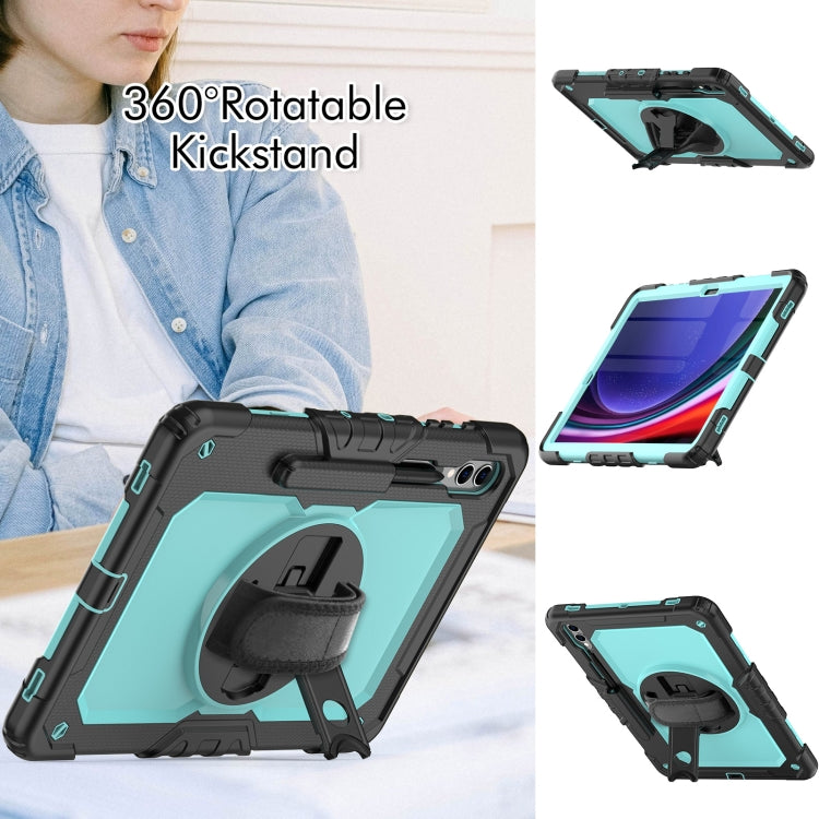 For Samsung Galaxy Tab S9+ / S8+ Silicone + PC Tablet Case(Black+Light Blue) - Galaxy Tab S9+ Cases by buy2fix | Online Shopping UK | buy2fix