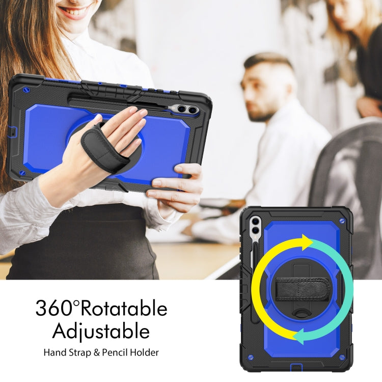 For Samsung Galaxy Tab S9+ / S8+ Silicone + PC Tablet Case(Black+Dark Blue) - Galaxy Tab S9+ Cases by buy2fix | Online Shopping UK | buy2fix