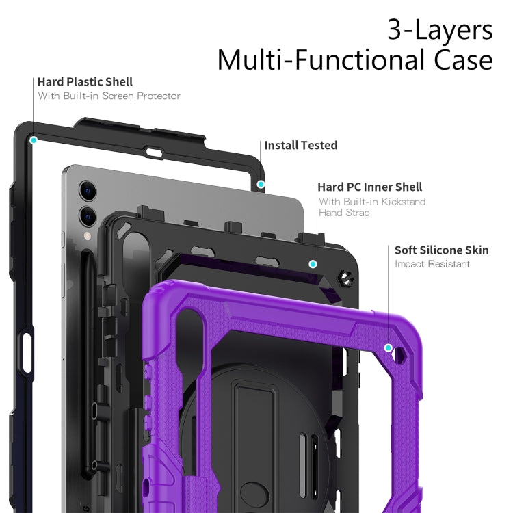 For Samsung Galaxy Tab S9+ / S8+ Silicone + PC Tablet Case(Purple+Black) - Galaxy Tab S9+ Cases by buy2fix | Online Shopping UK | buy2fix