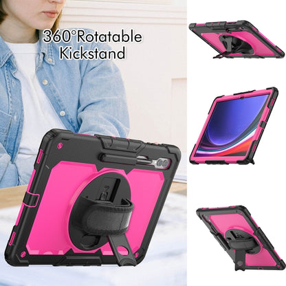 For Samsung Galaxy Tab S9 Ultra / S8 Ultra Silicone + PC Tablet Case(Black+Rose Red) - Galaxy Tab S9 Ultra Cases by buy2fix | Online Shopping UK | buy2fix