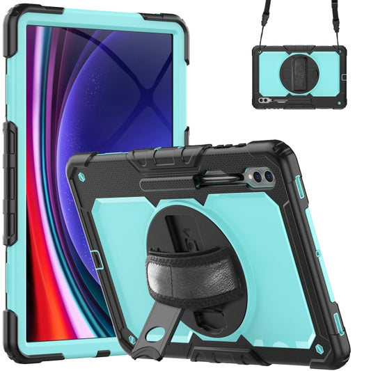 For Samsung Galaxy Tab S9 Ultra / S8 Ultra Silicone + PC Tablet Case(Black+Light Blue) - Galaxy Tab S9 Ultra Cases by buy2fix | Online Shopping UK | buy2fix