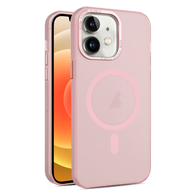 For iPhone 12 MagSafe Frosted Translucent Mist Phone Case(Pink) - iPhone 12 / 12 Pro Cases by buy2fix | Online Shopping UK | buy2fix