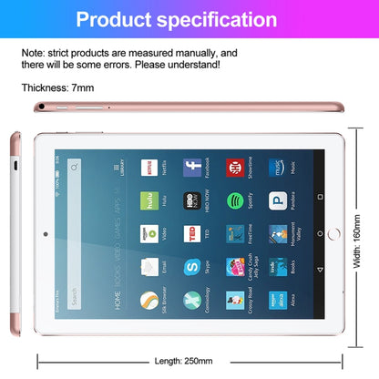 BDF P10 3G Phone Call Tablet PC 10.1 inch, 4GB+64GB, Android 10 MT8321 Quad Core, Support Dual SIM, EU Plug(Rose Gold) - BDF by BDF | Online Shopping UK | buy2fix